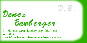 denes bamberger business card